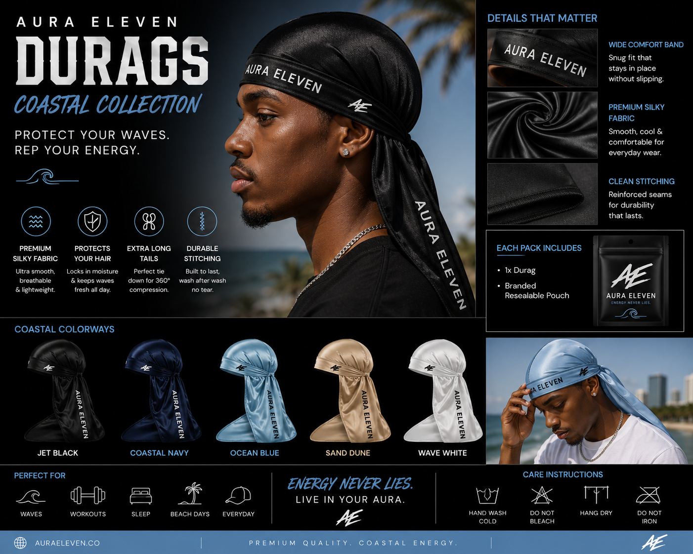 Aura Eleven Coastal Collection Durags