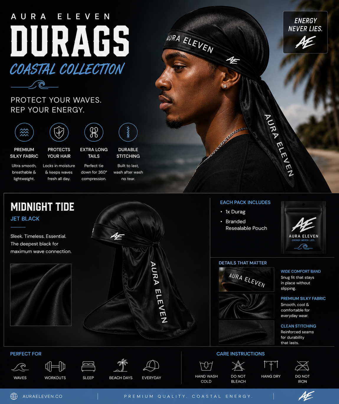 Aura Eleven Coastal Collection Durags